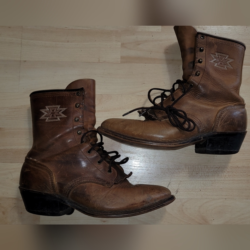Vintage Abilene brown leather western packer boots. 
